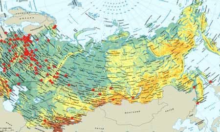 Карта России в навигаторе