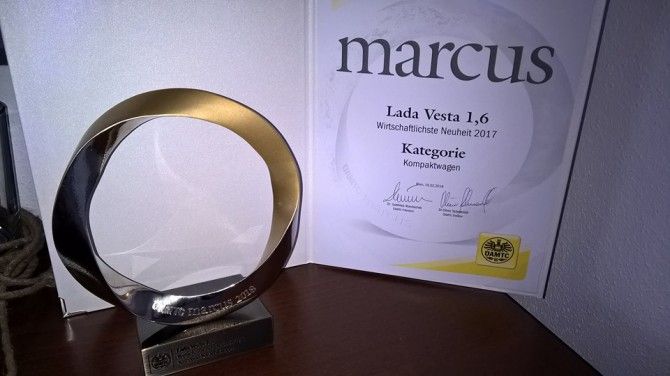 LADA Vesta получила в Австрии премию Marcus 
